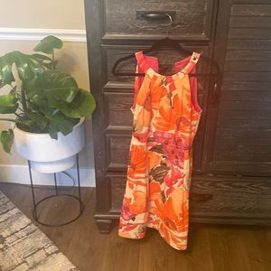Floral orange and pink eliza j dress